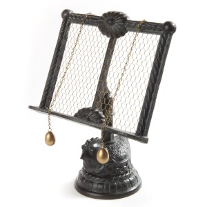 حامل كتاب تعليم الطهي بشكل دجاجة