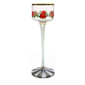 كأس زجاجي حامل للشمع تقليدي - طويل