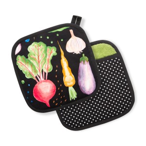 حامي اليدين من الحرارة بنقشة الفجل والجذور