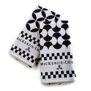 Geo Dish Towels - Black - Set of 2