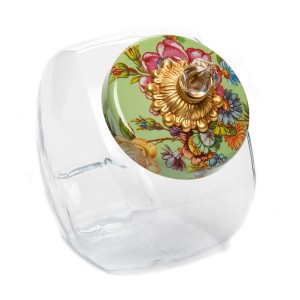 مرطبان حلوى بغطاء من المينا من مجموعة فلاور ماركات - لون أخضر