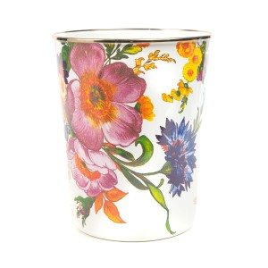 سلة مهملات من مجموعة فلاور ماركت - لون أبيض